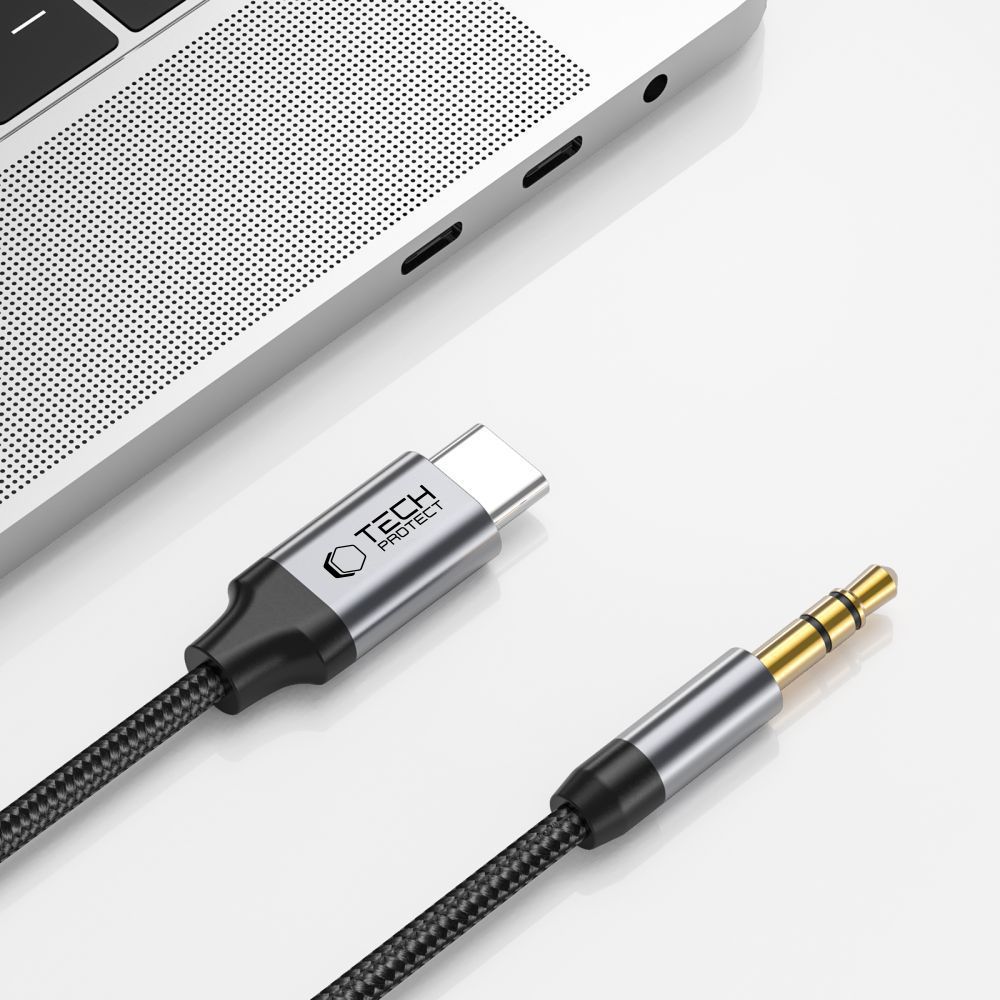 iTok webáruház - Tech-Protect Tech-Protect UltraBoost audio USB-C–3,5 mm jack kábel, 1 m (fekete) 3 Tech-Protect UltraBoost audio USB-C / 3.5mm mini jack cable 1 m (fekete)