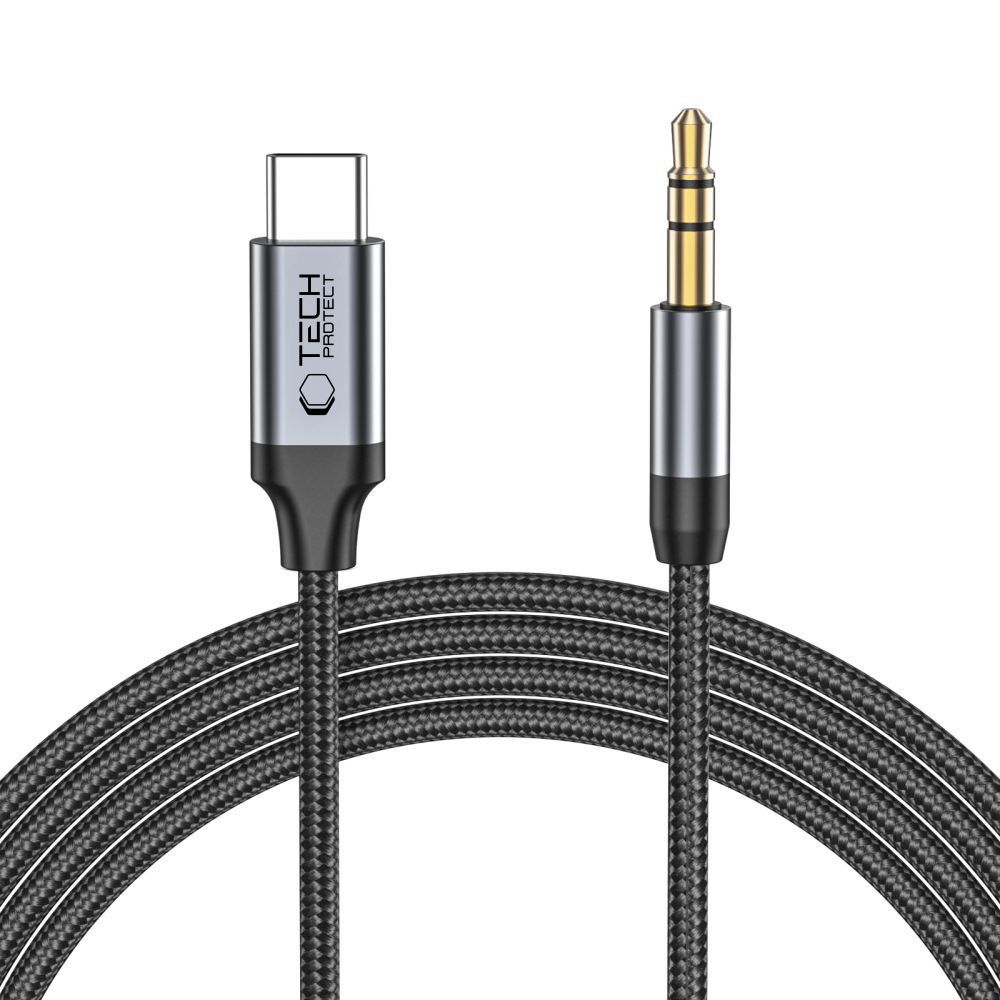 iTok webáruház - Tech-Protect Tech-Protect UltraBoost audio USB-C–3,5 mm jack kábel, 1 m (fekete) 5 Tech-Protect UltraBoost audio USB-C / 3.5mm mini jack cable 1 m (fekete)