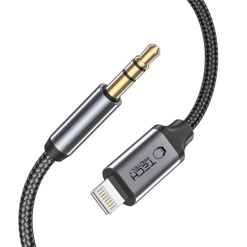 iTok webáruház - Tech-Protect Tech-Protect UltraBoost Lightning–3,5 mm jack audiokábel, 1 m (fekete) 2 Tech-Protect UltraBoost audio Lightning / mini jack 3.5mm cable 1m (fekete)