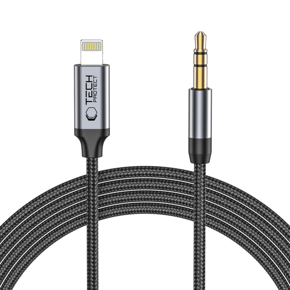 iTok webáruház - Tech-Protect Tech-Protect UltraBoost Lightning–3,5 mm jack audiokábel, 1 m (fekete) 5 Tech-Protect UltraBoost audio Lightning / mini jack 3.5mm cable 1m (fekete)