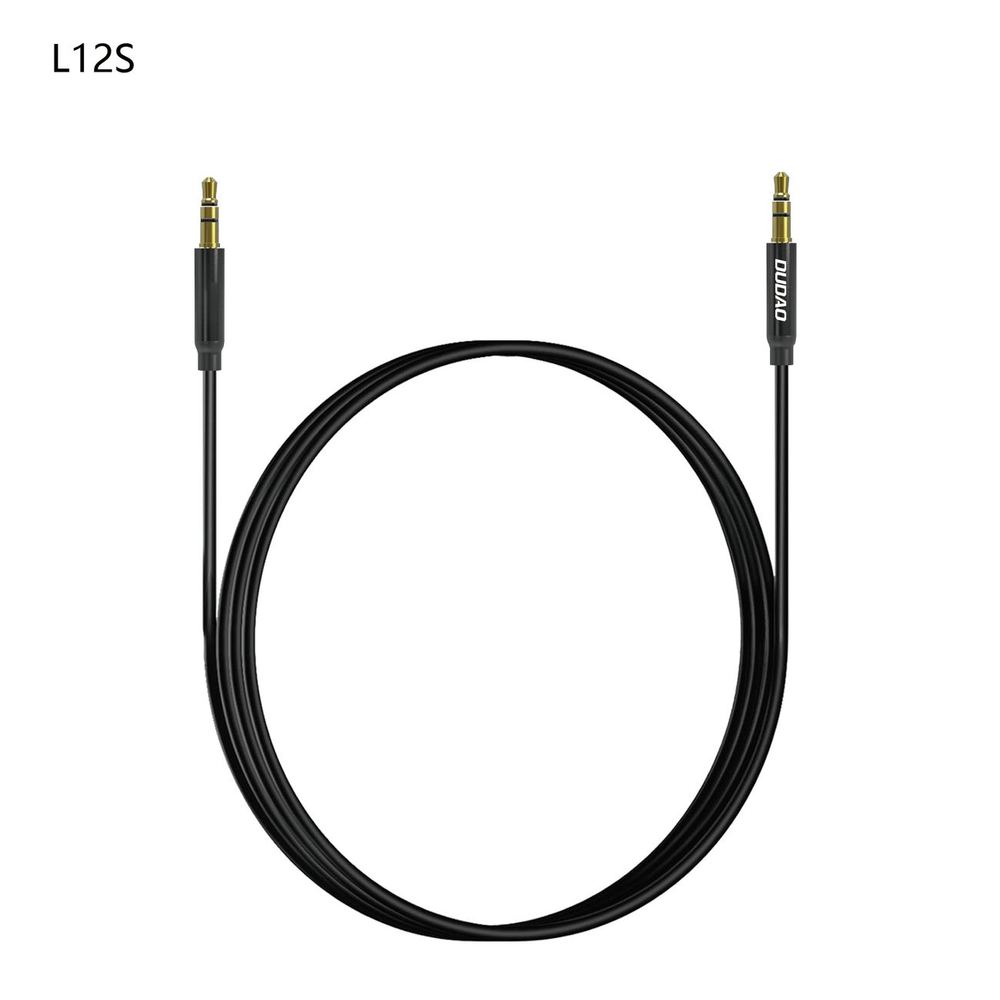 iTok webáruház - Dudao Dudao L12S AUX kábel, 3,5 mm mini jack, 1 m (fekete) 1 Dudao L12S AUX cable mini jack 3.5mm 1m 3-pole stereo (fekete)