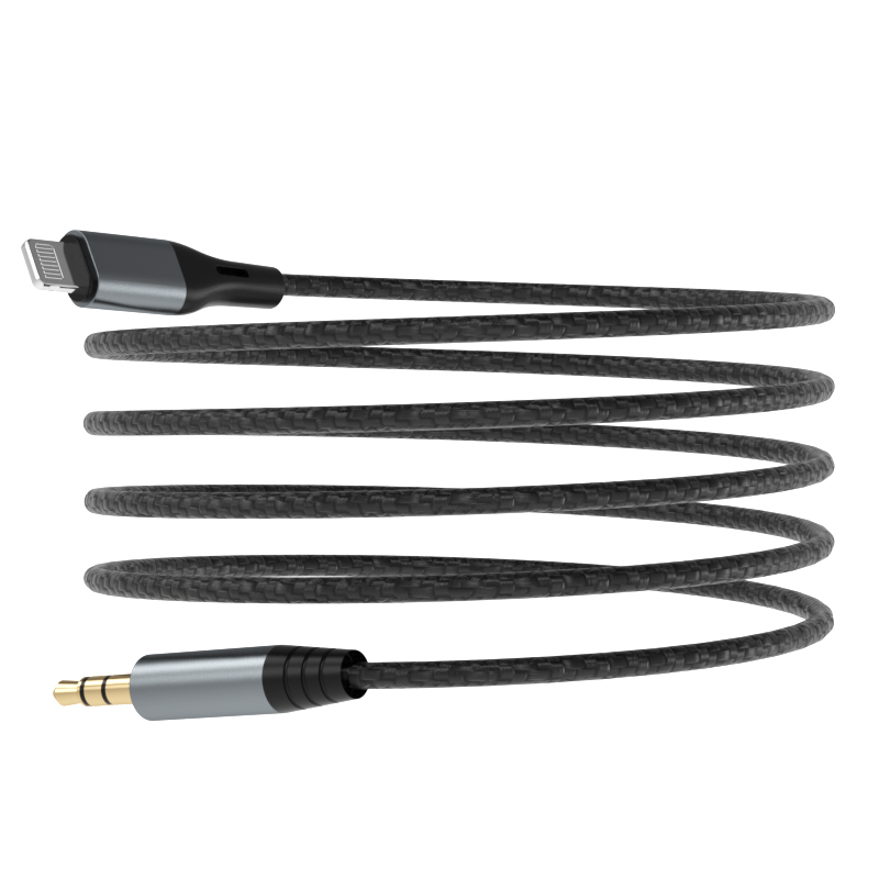 iTok webáruház - Dudao Dudao Lightning–3,5 mm-es mini jack audiókábel, 1 m, szürke (L11PRO) 4 Dudao Lightning to mini jack 3.5mm audio cable 1m gray (L11PRO)