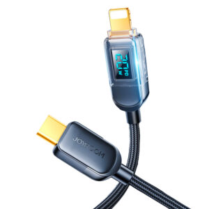 Joyroom A4 S-CL020A4 USB-C–Lightning kábel kijelzővel, 20 W, 1,2 m (fekete)
