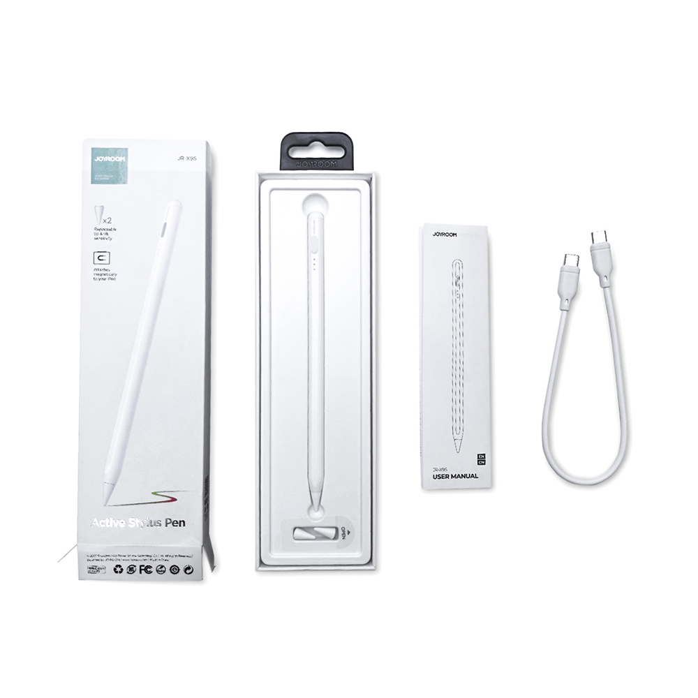 iTok webáruház - Joyroom Joyroom JR-X9 aktív érintőceruza iPadhez, fehér 2 Joyroom JR-X9 Active Stylus for Apple iPad White (JR-X9)
