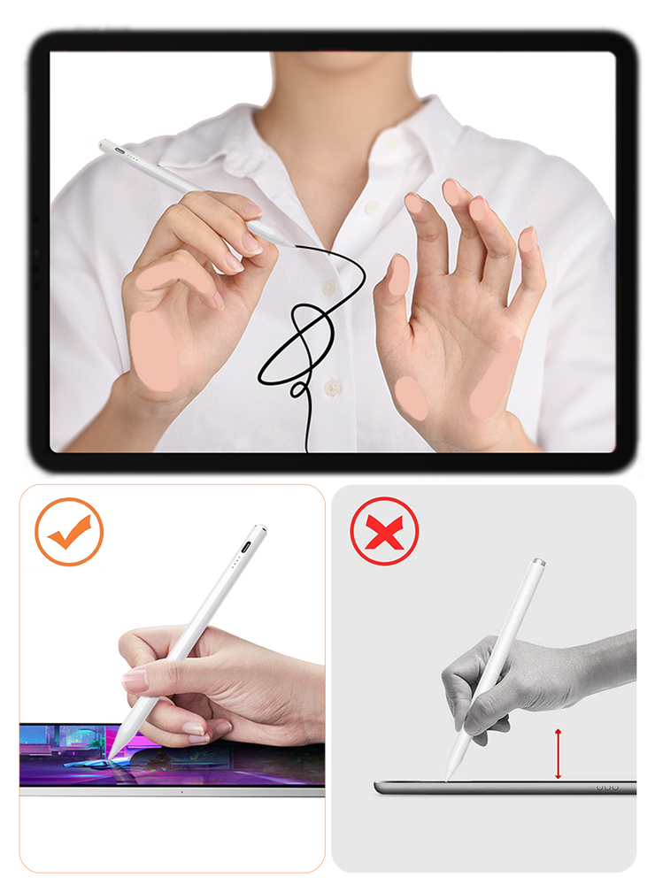iTok webáruház - Joyroom Joyroom JR-X9 aktív érintőceruza iPadhez, fehér 3 Joyroom JR-X9 Active Stylus for Apple iPad White (JR-X9)