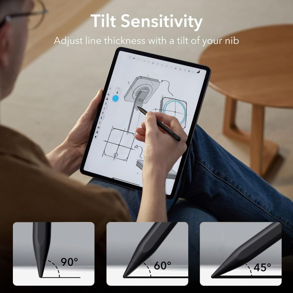 iTok webáruház - ESR ESR Digital+ mágneses érintőceruza iPadhez (fekete) 3 ESR Digital+ Magnetic Stylus Pen for iPad (fekete)