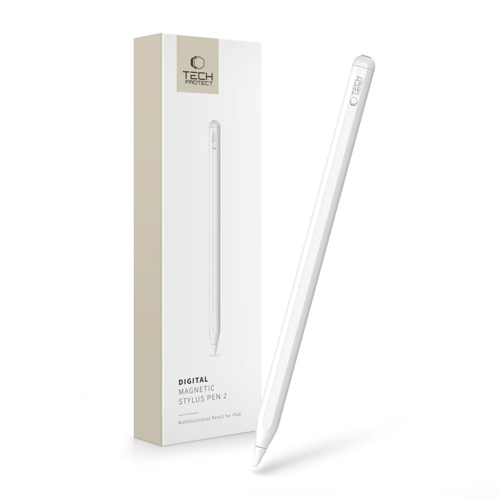 iTok webáruház - Tech-Protect Tech-Protect Digital Magnetic Stylus Pen 2 iPad érintőceruza (fehér) 1 Tech-Protect Digital Magnetic Stylus Pen 2 Magnetic for iPad Tablet (fehér)