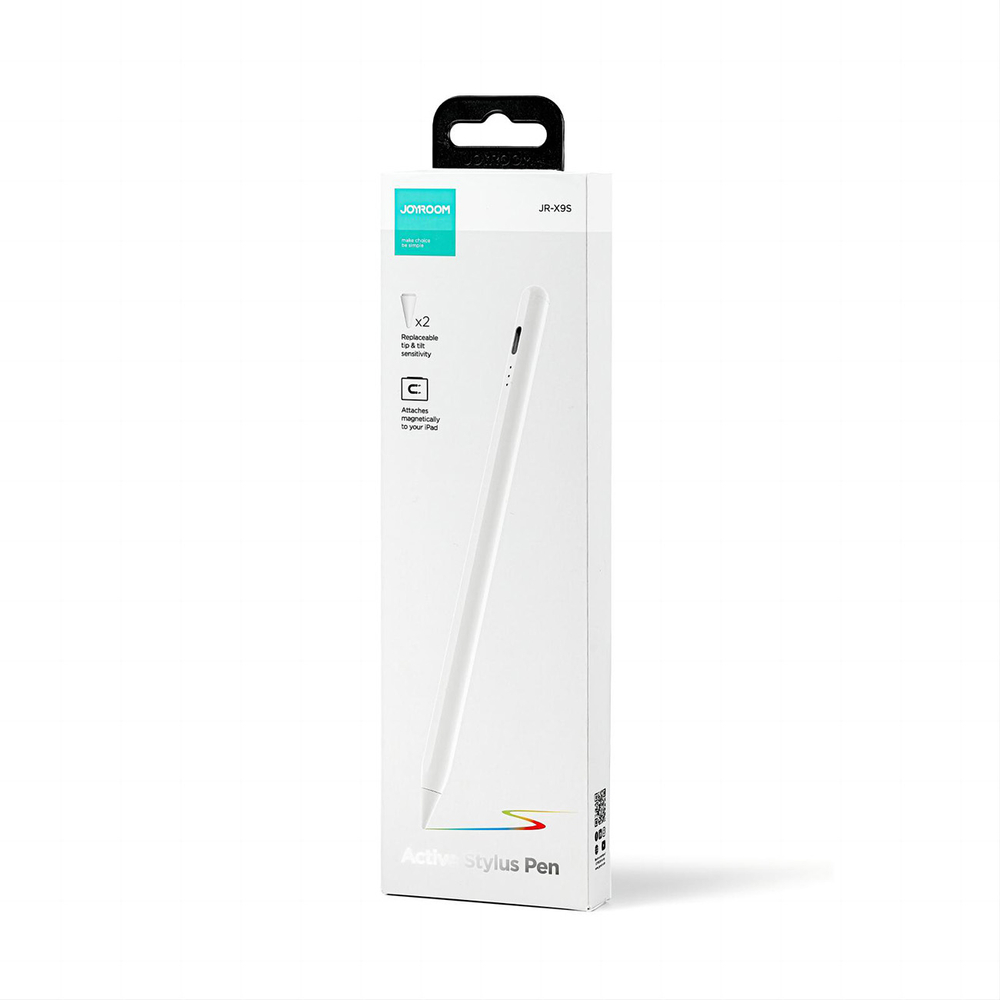 iTok webáruház - Joyroom Joyroom JR-X9S aktív érintőceruza 2 cserélhető heggyel (fehér) 3 Joyroom JR-X9S stylus active pen with 2 replaceable tips (fehér)