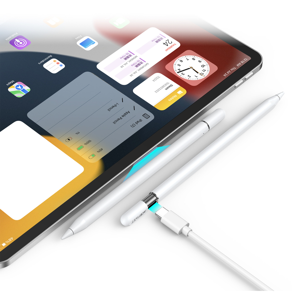 iTok webáruház - Acefast V3 kapacitív érintőceruza iPadhez (fehér) 6 Acefast V3 Capacitive Stylus for iPad with Wireless Charging and 2 Interchangeable Tips (fehér)