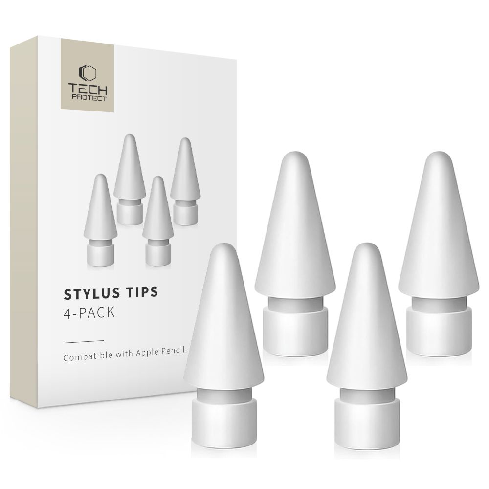 iTok webáruház - Tech-Protect Tech-Protect Stylus Tips – Apple Pencil cserehegyek, 4 db (fehér) 1 Tech-Protect Stylus Tips for Apple Pencil 4-Pack (fehér)