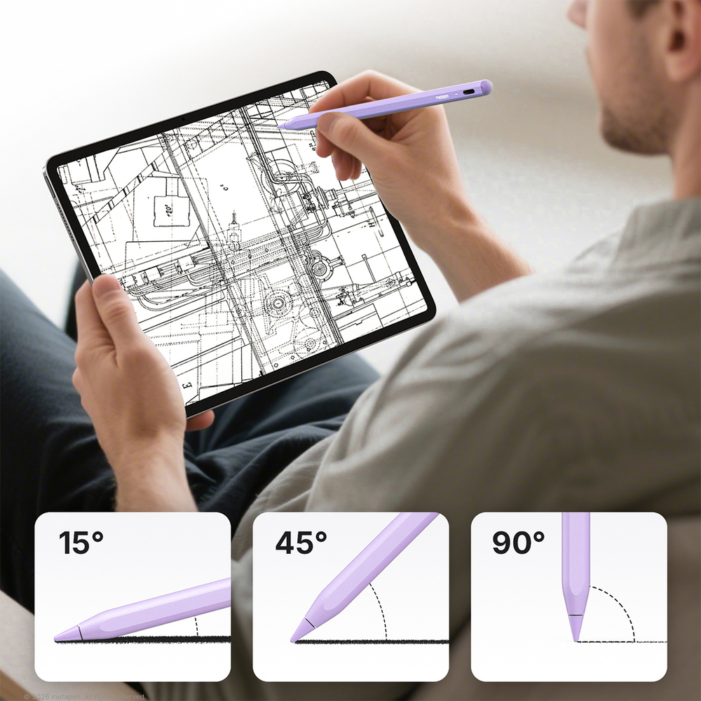 iTok webáruház - Metapen Metapen A8 aktív érintőceruza iPadhez, USB-C (lila) 5 Metapen A8 Active Stylus for iPad USB-C (lila)