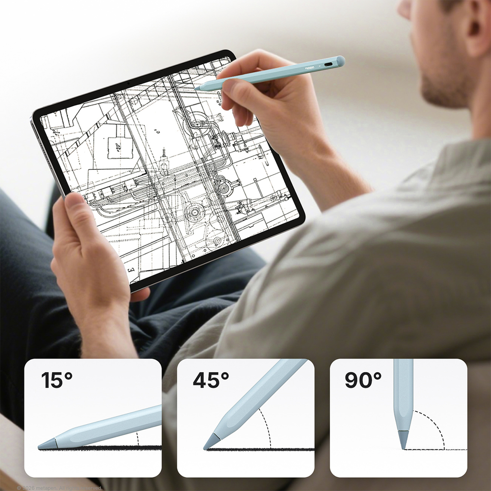 iTok webáruház - Metapen Metapen A8 aktív érintőceruza iPadhez, USB-C (kék) 5 Metapen A8 Active Stylus for iPad USB-C (kék)