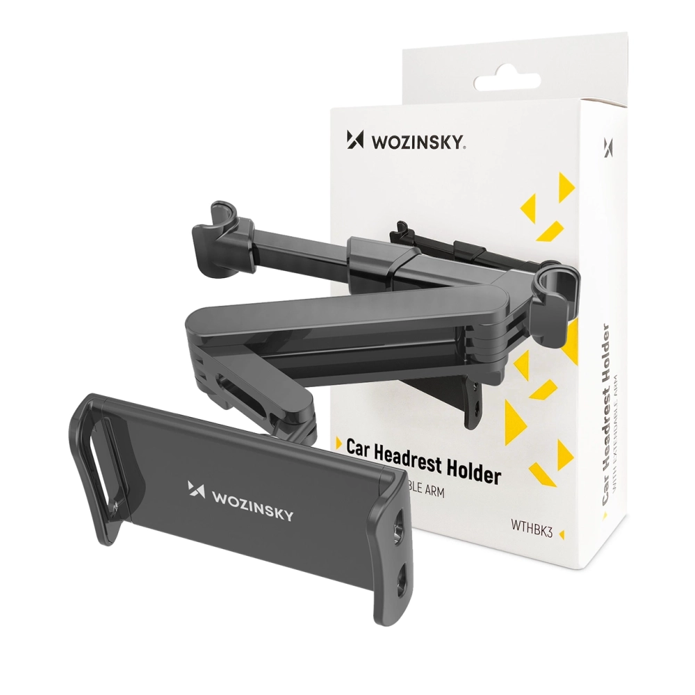 iTok webáruház - Wozinsky Wozinsky WTHBK3 állítható fejtámlás tartó telefonhoz és táblagéphez 7 Wozinsky Adjustable Headrest Holder for Tablet or Phone Black (WTHBK3)