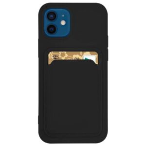 Samsung Galaxy S21+ szilikon kártyatartós tok, fekete
