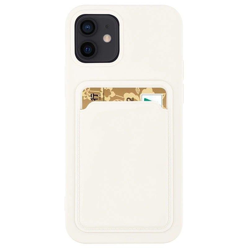 iTok webáruház - Samsung Card Case szilikon tok Samsung Galaxy S21+ készülékhez, fehér 1 Card Case Silicone Wallet Case With Card Slot Documents For Samsung Galaxy S21 + 5G (S21 Plus 5G) White
