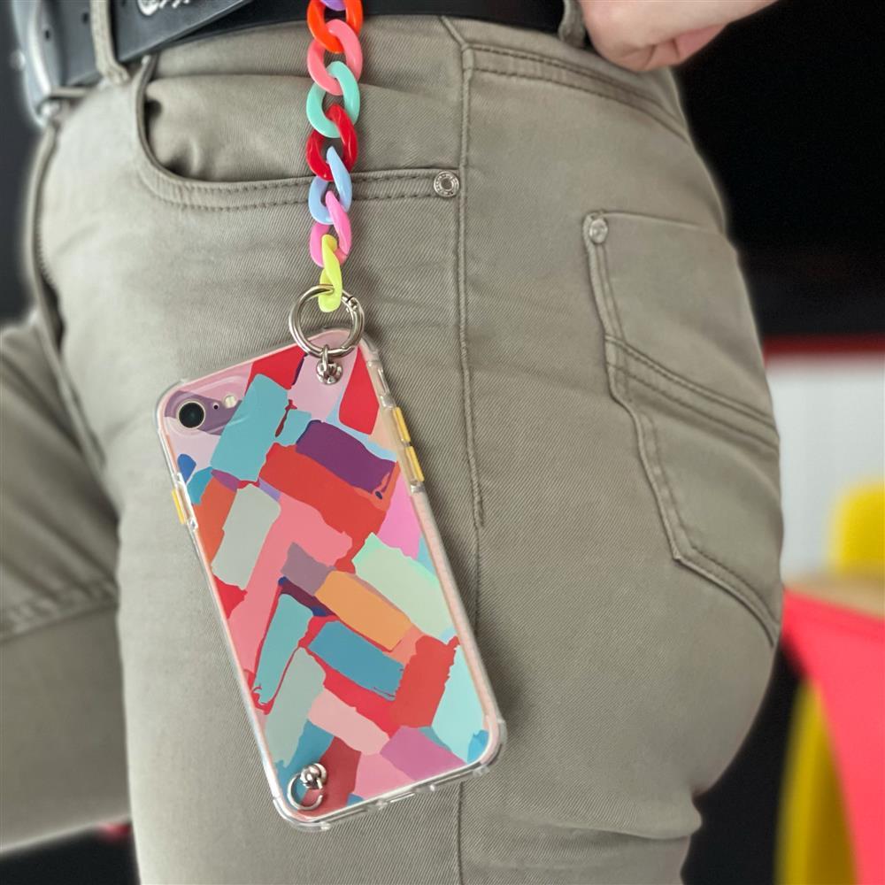 iTok webáruház - Samsung Color Chain Case rugalmas tok Samsung Galaxy S21 5G készülékhez – színes lánccal 5 Color Chain Case gel flexible elastic case cover with a chain pendant for Samsung Galaxy S21 5G multicolour (1)