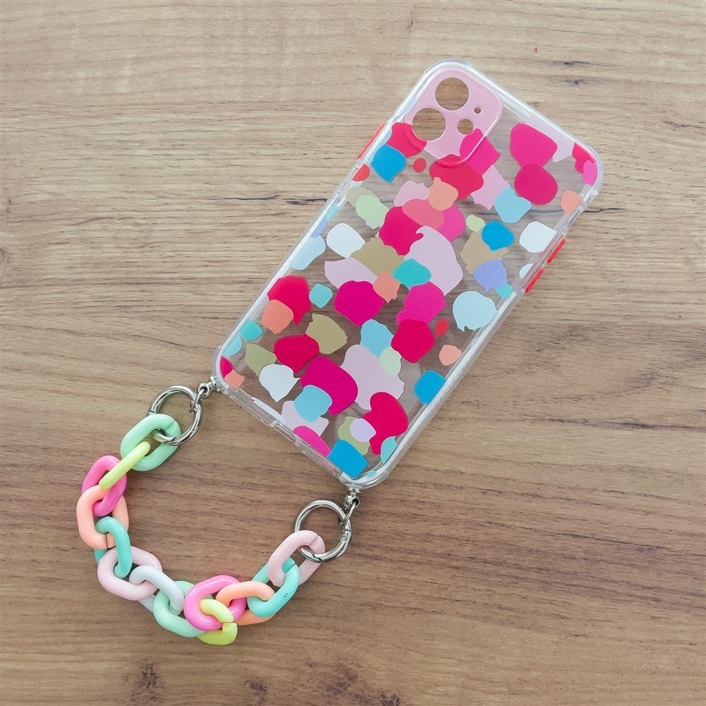 iTok webáruház - Samsung Color Chain Case rugalmas tok Samsung Galaxy S21 5G készülékhez – színes lánccal 6 Color Chain Case gel flexible elastic case cover with a chain pendant for Samsung Galaxy S21 5G multicolour (1)