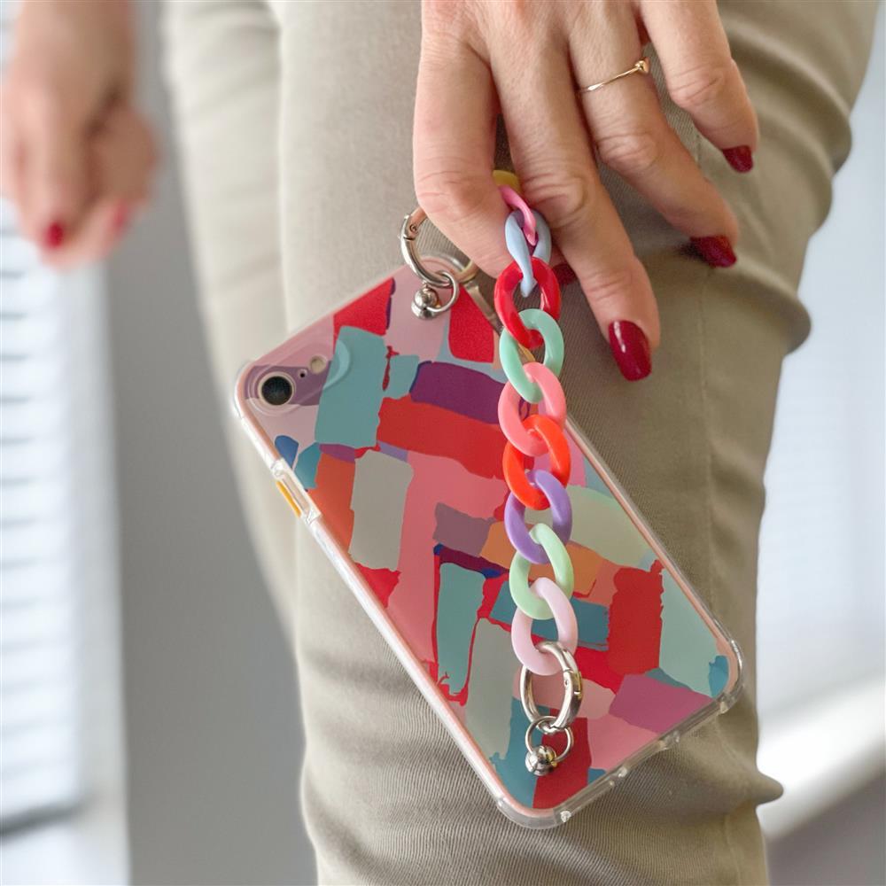 iTok webáruház - Samsung Color Chain tok Samsung Galaxy S21 5G készülékhez, színes lánccal 3 Color Chain Case gel flexible elastic case cover with a chain pendant for Samsung Galaxy S21 5G multicolour (3)
