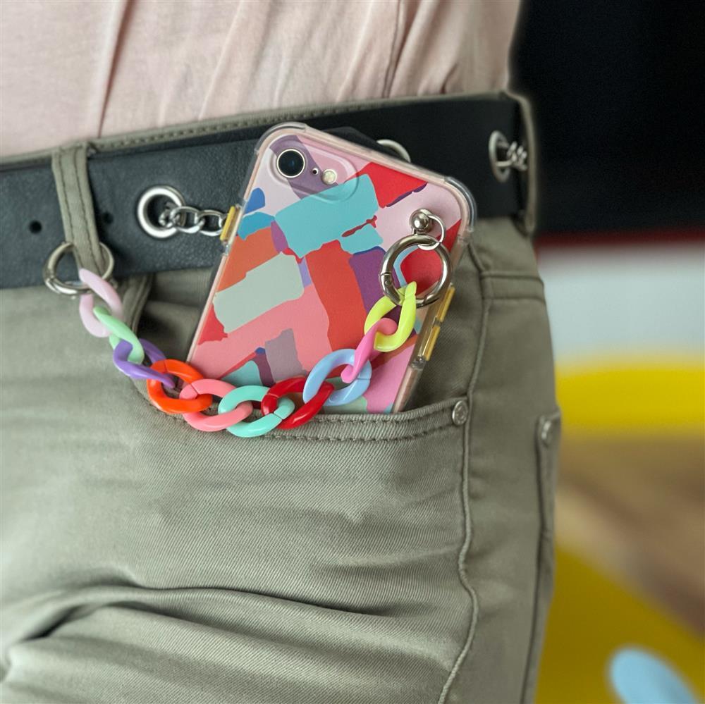 iTok webáruház - Samsung Color Chain tok Samsung Galaxy S21 5G készülékhez, színes lánccal 4 Color Chain Case gel flexible elastic case cover with a chain pendant for Samsung Galaxy S21 5G multicolour (3)
