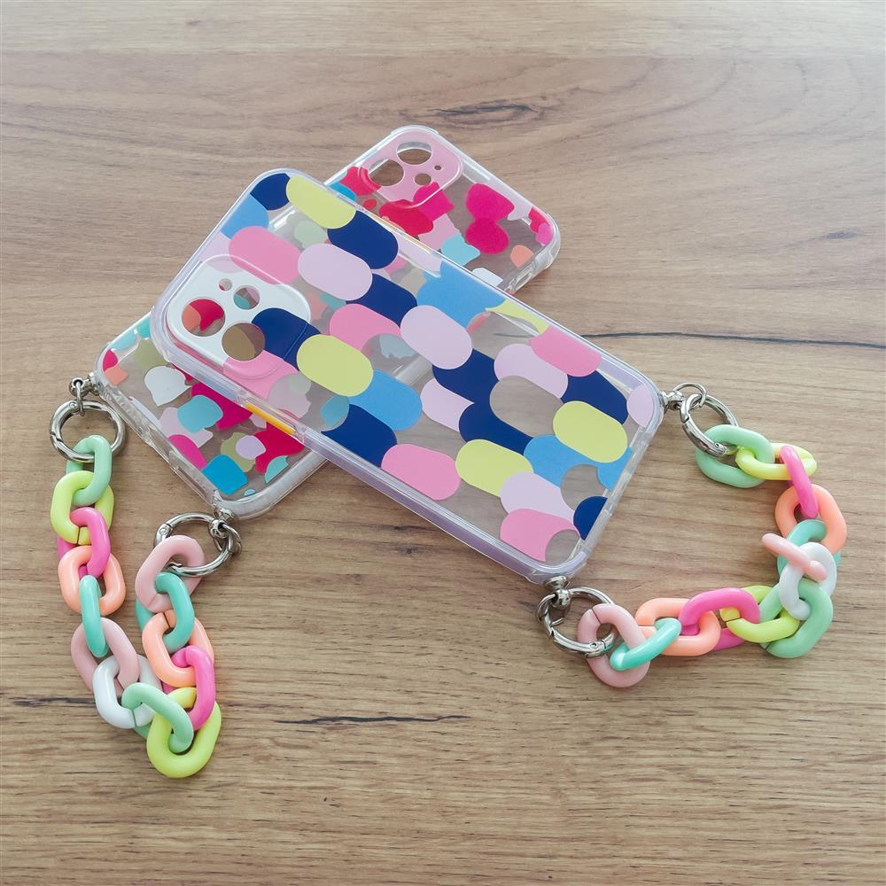 iTok webáruház - Samsung Color Chain tok Samsung Galaxy S21 5G készülékhez, színes lánccal 8 Color Chain Case gel flexible elastic case cover with a chain pendant for Samsung Galaxy S21 5G multicolour (3)