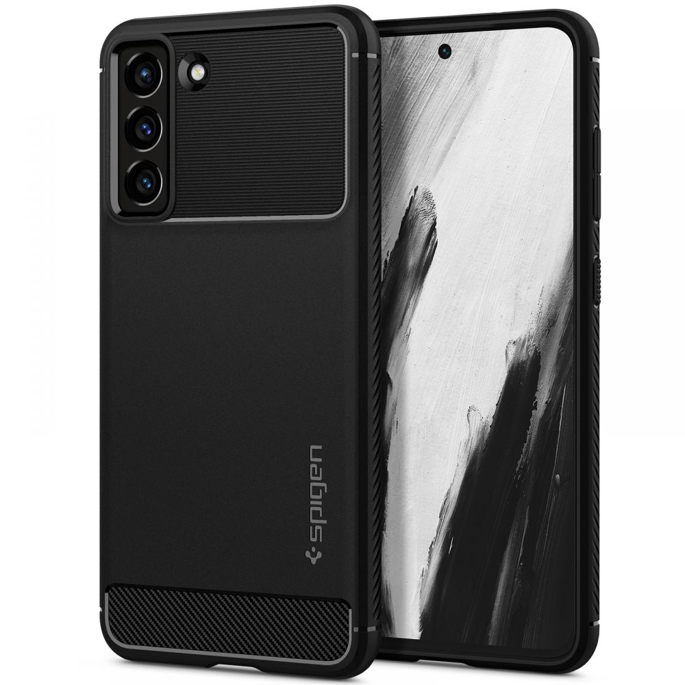 iTok webáruház - Samsung Spigen Rugged Armor tok Samsung Galaxy S21 FE készülékhez (matt fekete) 1 Spigen Rugged Armor Case for Samsung Galaxy S21 FE (matt fekete)