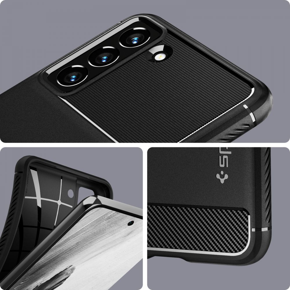 iTok webáruház - Samsung Spigen Rugged Armor tok Samsung Galaxy S21 FE készülékhez (matt fekete) 8 Spigen Rugged Armor Case for Samsung Galaxy S21 FE (matt fekete)