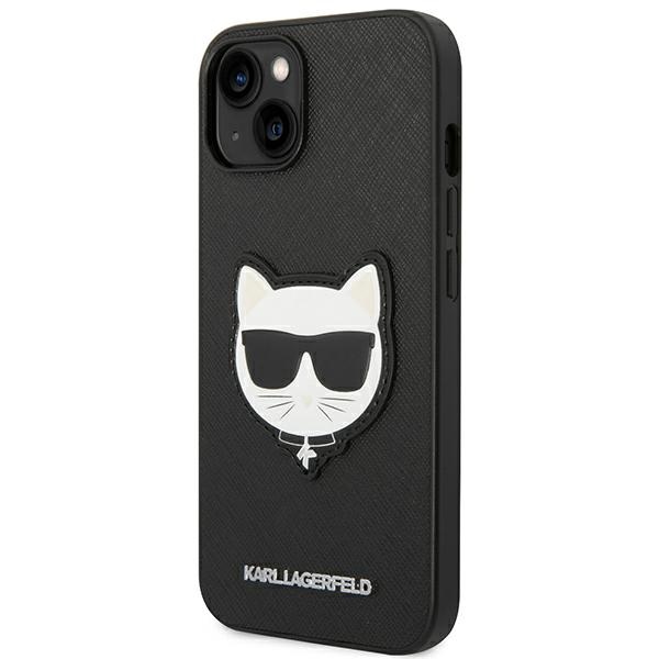 iTok webáruház - Karl Lagerfeld Karl Lagerfeld Saffiano Choupette Head Patch tok iPhone 14 Plus készülékhez (fekete) 2 Karl Lagerfeld Saffiano Choupette Head Patch Case for iPhone 14 Plus (fekete)
