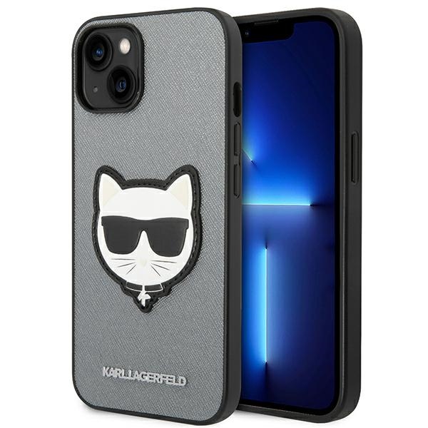 iTok webáruház - Karl Lagerfeld Karl Lagerfeld Saffiano Choupette Head Patch tok iPhone 14 Plus (ezüst) 1 Karl Lagerfeld Saffiano Choupette Head Patch case for iPhone 14 Plus (ezüst)