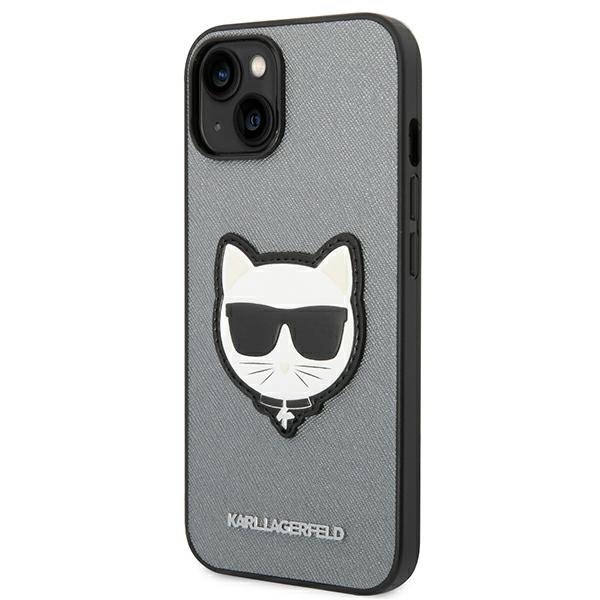iTok webáruház - Karl Lagerfeld Karl Lagerfeld Saffiano Choupette Head Patch tok iPhone 14 Plus (ezüst) 2 Karl Lagerfeld Saffiano Choupette Head Patch case for iPhone 14 Plus (ezüst)