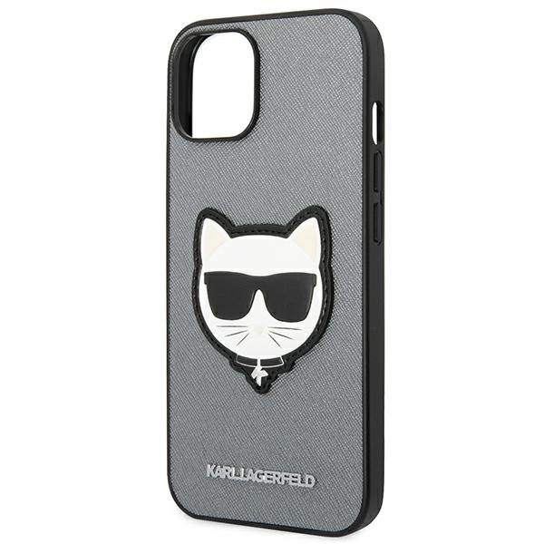 iTok webáruház - Karl Lagerfeld Karl Lagerfeld Saffiano Choupette Head Patch tok iPhone 14 Plus (ezüst) 6 Karl Lagerfeld Saffiano Choupette Head Patch case for iPhone 14 Plus (ezüst)