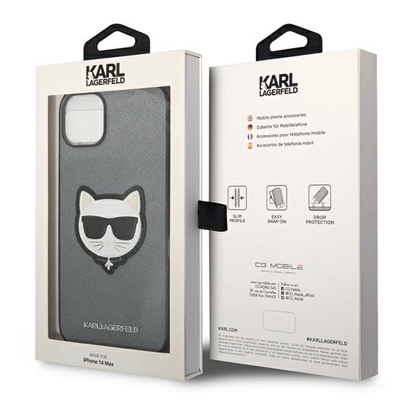 iTok webáruház - Karl Lagerfeld Karl Lagerfeld Saffiano Choupette Head Patch tok iPhone 14 Plus (ezüst) 8 Karl Lagerfeld Saffiano Choupette Head Patch case for iPhone 14 Plus (ezüst)