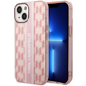 Karl Lagerfeld KLHCP14MHKLSPCP Mono Vertical Stripe tok iPhone 14 Plus 6,7″ készülékhez – rózsaszín