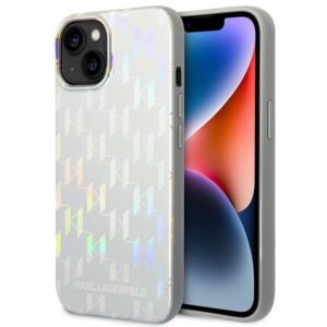 Karl Lagerfeld KLHCP14MLGMMSV3 Monogram Iridescent kemény tok iPhone 14 Plus készülékhez