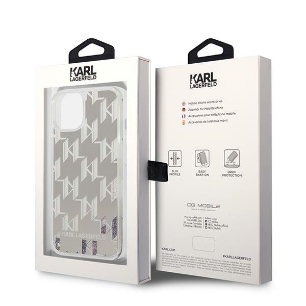 iTok webáruház - Karl Lagerfeld Karl Lagerfeld Liquid Glitter Monogram tok iPhone 14 Plus készülékhez 8 Karl Lagerfeld KLHCP14MLMNMS iPhone 14 Plus 6.7 "hardcase silver / silver Liquid Glitter Monogram