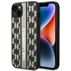 Karl Lagerfeld Monogram Stripe tok iPhone 14 Plus készülékhez, szürke