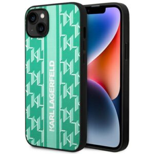Karl Lagerfeld Monogram Stripe tok iPhone 14 Plus készülékhez – zöld
