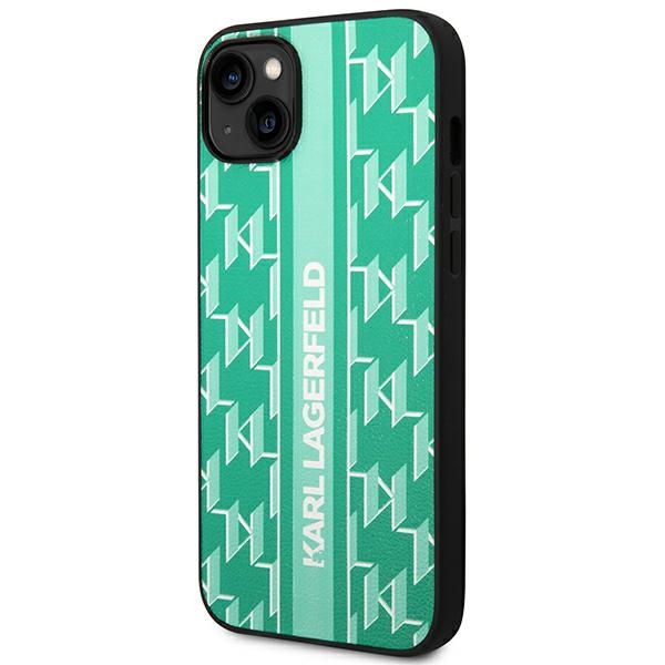 iTok webáruház - Karl Lagerfeld Karl Lagerfeld Monogram Stripe tok iPhone 14 Plus készülékhez – zöld 2 Karl Lagerfeld KLHCP14MPGKLSKN iPhone 14 Plus 6.7 "hardcase green / green Monogram Stripe