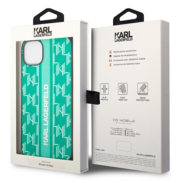 iTok webáruház - Karl Lagerfeld Karl Lagerfeld Monogram Stripe tok iPhone 14 Plus készülékhez – zöld 8 Karl Lagerfeld KLHCP14MPGKLSKN iPhone 14 Plus 6.7 "hardcase green / green Monogram Stripe