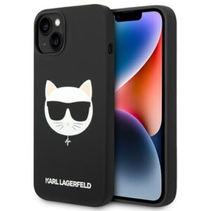 Karl Lagerfeld KLHMP14MSLCHBK Choupette Head MagSafe szilikon tok iPhone 14 Plus készülékhez