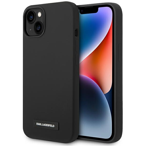 iTok webáruház - Karl Lagerfeld Karl Lagerfeld KLHMP14MSLMP1K Silicone Plaque MagSafe tok iPhone 14 Plus készülékhez – fekete 1 Karl Lagerfeld KLHMP14MSLMP1K iPhone 14 Plus 6.7 "hardcase black / black Silicone Plaque Magsafe