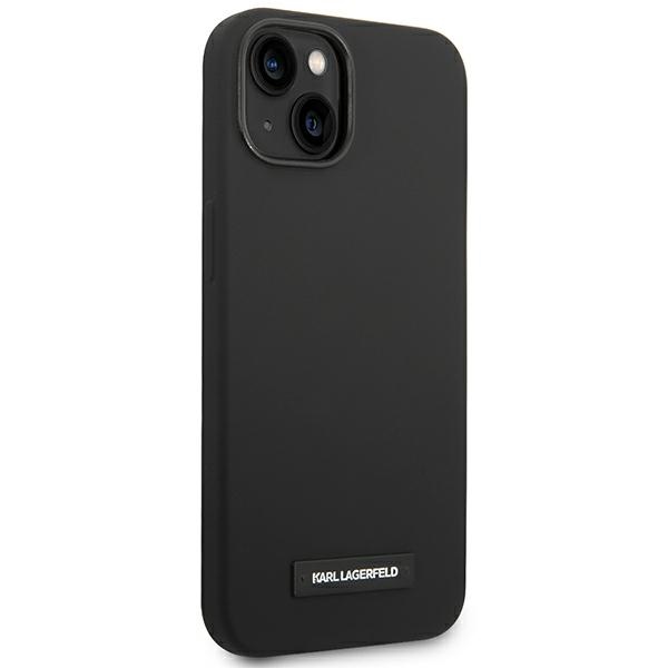 iTok webáruház - Karl Lagerfeld Karl Lagerfeld KLHMP14MSLMP1K Silicone Plaque MagSafe tok iPhone 14 Plus készülékhez – fekete 4 Karl Lagerfeld KLHMP14MSLMP1K iPhone 14 Plus 6.7 "hardcase black / black Silicone Plaque Magsafe