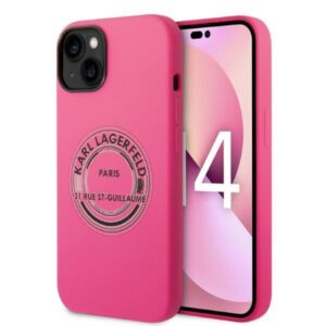 Karl Lagerfeld Silicone RSG szilikon tok iPhone 14 Plus készülékhez, rózsaszín