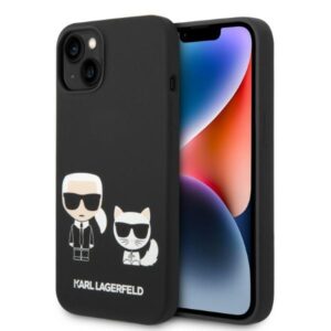Karl Lagerfeld Karl & Choupette szilikon tok iPhone 14 Plus készülékhez, fekete