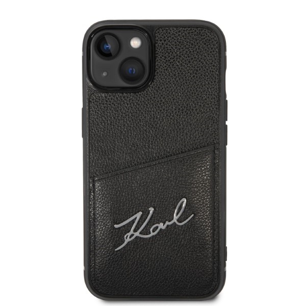 iTok webáruház - Karl Lagerfeld Karl Lagerfeld Signature Logo kártyatartós tok iPhone 14 Plus készülékhez (fekete) 3 Karl Lagerfeld Signature Logo Cardslot case for iPhone 14 Plus (fekete)