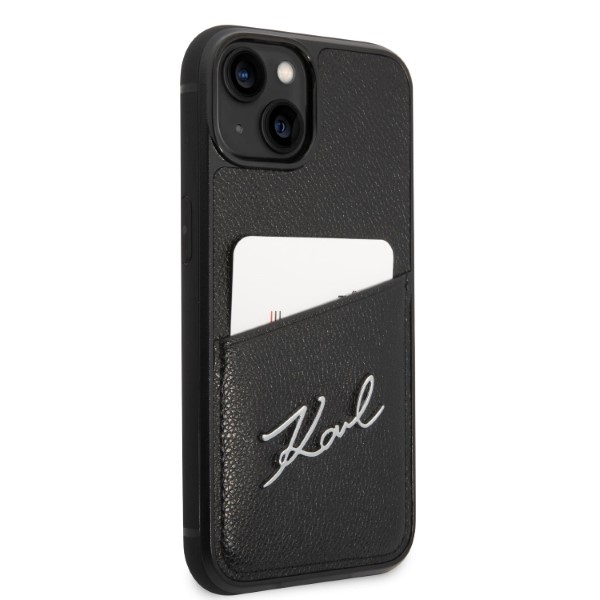 iTok webáruház - Karl Lagerfeld Karl Lagerfeld Signature Logo kártyatartós tok iPhone 14 Plus készülékhez (fekete) 4 Karl Lagerfeld Signature Logo Cardslot case for iPhone 14 Plus (fekete)