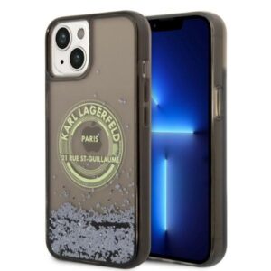 Karl Lagerfeld Liquid Glitter RSG tok iPhone 14 Plus készülékhez (fekete)