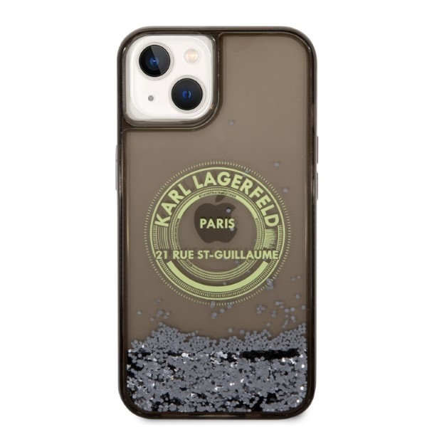 iTok webáruház - Karl Lagerfeld Karl Lagerfeld Liquid Glitter RSG tok iPhone 14 Plus készülékhez (fekete) 3 Karl Lagerfeld Liquid Glitter RSG case for iPhone 14 Plus (fekete)