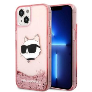 Karl Lagerfeld Glitter Choupette Head tok iPhone 14 Plus készülékhez (rózsaszín)