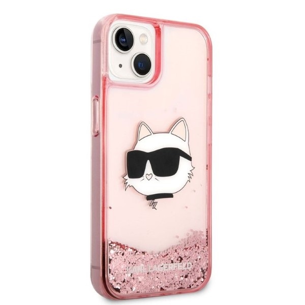 iTok webáruház - Karl Lagerfeld Karl Lagerfeld Glitter Choupette Head tok iPhone 14 Plus készülékhez (rózsaszín) 4 Karl Lagerfeld Glitter Choupette Head case for iPhone 14 Plus (rózsaszín)