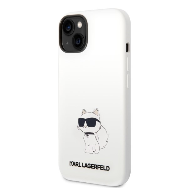 iTok webáruház - Karl Lagerfeld Karl Lagerfeld Silicone Choupette szilikon tok iPhone 14 Plus készülékhez (fehér) 2 Karl Lagerfeld Silicone Choupette case for iPhone 14 Plus (fehér)